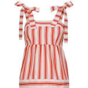 Cabi Brunch Top, orange and cream size medium nwot